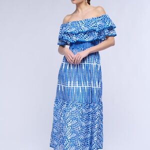 Akira, IN IBIZA RUFFLED MIDI DRESS